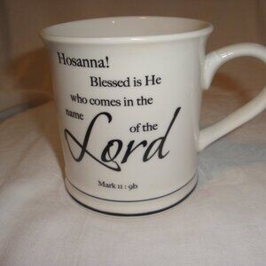 Coffee Mug White Black Lettering Mark 11:96 Home Essentials EUC